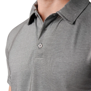 Camiseta Polo Gris para Hombre, de Algodón, Elegante, de Manga Corta, Cómoda, Informal, de Color Sólido, para Uso Diario - Product Image 2