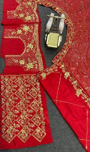 Conjunto de Lehenga Choli de Seda Georgette Bordada con Piel Sintética Brillante para Invierno, Traje Tradicional para Novia, Dama de Honor, Bodas y Fiestas - Product Image 5