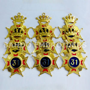 Joyería Masónica para Collar Provincial - Chapado en Oro - Para Collarín Estándar - Bordados BAHOO BH-M-277 - Product Image 2