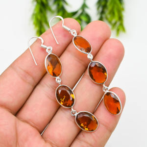 Oval Cut Genuine <b>Citrine</b> Drop <b>Earrings</b> 925 Sterling Silver Wedding Engagement Women's Fashionable Jewelry Gift - Product Image 2