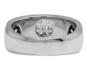 Style Hip Hop classique entièrement glacé 925 argent Sterling VVS clarté Moissanite diamant bague d'éternité pour hommes - Product Image 3