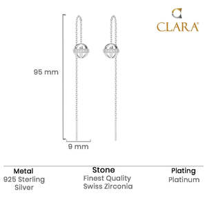 Boucles d'oreilles pendantes en argent sterling 925 avec motif boule - Product Image 5