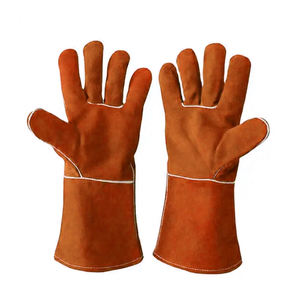 Venta al por mayor Guantes de soldadura de cuero Guantes de cuero de piel de cabra duraderos para construcción y uso general con precio económico - Product Image 6
