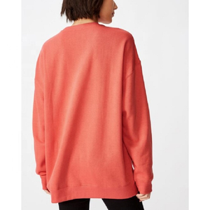 Sudadera Casual de Algodón para Mujer, Estampado Personalizado, Holgada, Clásica, con Cuello Redondo, Logotipo Frontal, Diseño Sólido, Manga Murciélago, para Invierno - Product Image 2