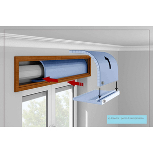 Kit isolante scatola avvolgibile bianco 100cm con pannelli EPS polistirolo espanso isolamento termico per tapparelle