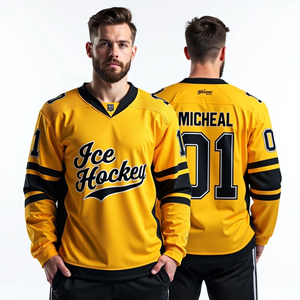 เสื้อเจอร์ซีย์เล่นกีฬาแบบเย็บตะเข็บผ้าชิ้นเดียวเสื้อฮอกกี้น้ำแข็ง - Product Image 1