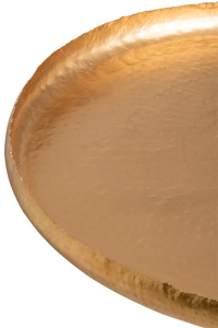 Furnistyle Contemporary Living Room Table <b>Brushed</b> Gold <b>Round</b> Coffee Table Simple Metal Side Table Furniture - Product Image 3