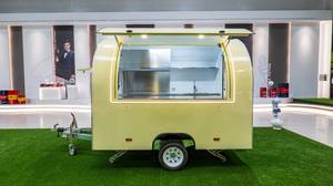 <span class=keywords><strong>Remorque</strong></span> <span class=keywords><strong>de</strong></span> nourriture pour crème glacée en arc jaune ORANGE RV Pizza Hamburger Food Truck Fashion Food Van Mobile Food Cart pour EU USA AUS - Product Image 2