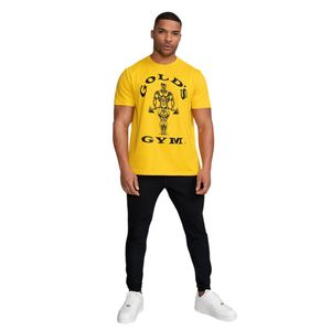 Muscle Joe Sports T-Shirt Gold Organic Cotton Gym Shirt Breathable Activewear Bodybuilding Fitness Tee Regular Fit Golds Gym - Product Image 1