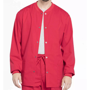 Veste de gommage solide d'échauffement à bouton OEM pour hommes, vêtements de travail médicaux, uniforme d'infirmière et d'hôpital - Product Image 1