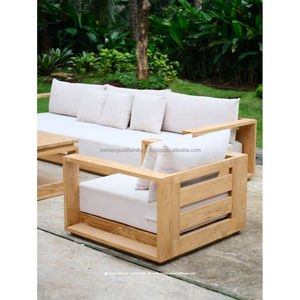 Ensemble de meubles de patio, canapé en teck, pour extérieur, fabriqué en Indonésie - Product Image 1