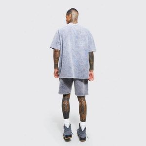 Short de jogging décontracté à l'acide pour hommes, ceinture élastique en molleton de 100% coton avec poches confortables, nouvelle collection - Product Image 4