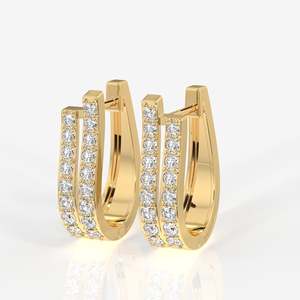 ต่างหูห่วงมอยซาไนต์ทอง 14k ดูอัล กลีม - Product Image 3