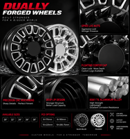Roue tout-terrain KYKY Duallyly 26x8.25 22x8.25 24x8.25 pouces 8x170 8x180 8x200 10x225 10x285.75 pour GMC Sierra 2500HD 3500HD SRW