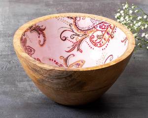 Cuenco redondo de flamenco con estampado de esmalte de madera multicolor de gran venta 2023 al por mayor de La India POR STAR CRAFTS INDIA - Product Image 6