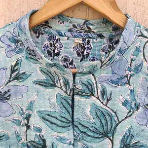 Chaquetas acolchadas florales de algodón, chaqueta vintage de invierno de estilo gitano bohemio, chaqueta kantha Reversible Bohemia para mujeres y niñas - Product Image 4