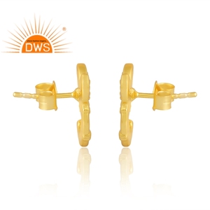 Design élégant 925 argent 18K plaqué or boucle d'oreille Design Demi bijoux fins pour les femmes cadeau pour elle - Product Image 4
