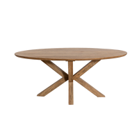 Table à manger ovale en bois de manguier