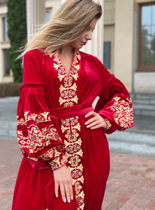 Vestido bordado de Ucrania floral bordado al por mayor de Ucrania para las mujeres - Product Image 4