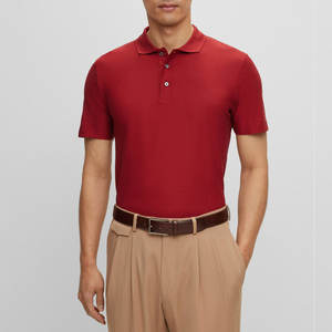 เสื้อยืดกอล์ฟผู้ชายแบบสั่งทำพิเศษ ระบายอากาศได้ดี สวมใส่สบาย สไตล์ลำลอง ลายเรียบ ไซส์ใหญ่ รับสกรีนโลโก้ ผ้าโพลีเอสเตอร์/คอตตอนแคนวาส - Product Image 4