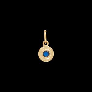 Colgante Redondo de Zafiro, Piedra Natal de Septiembre, Gema Azul, Chapado en Oro, Joyería Delicada Hecha a Mano para Mujer - Product Image 1