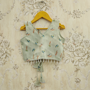 Lehenga Choli pour filles, traditionnel, imprimé, en polyester, longueur au sol, sans plis, pour les fêtes, mode Shoryam, pour les enfants de 2 à 8 ans - Product Image 5