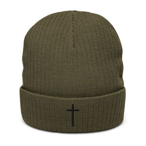 Bonnets en tricot Y2K personnalisés avec logo en métal argenté en forme de croix, couleur blanche, bonnet à rabat, fabricant direct, haute qualité - Product Image 2