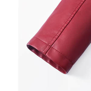 แจ็คเก็ตหนังแฟชั่นผู้หญิงมาใหม่ที่ดีที่สุดสำหรับเสื้อผ้าฤดูหนาว แจ็คเก็ตหนังแขนยาวแบบเรียบขายดีสำหรับผู้หญิง - Product Image 6