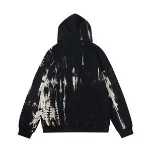 Sweat-shirt surdimensionné en coton tie-dye dégradé Sweat-shirt à capuche unisexe de haute qualité pour hommes Splash Ink Design Custom DIY OEM Winter Hoodie - Product Image 6