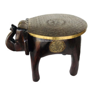 Nirmala Handicrafts - Escultura de Elefante en Madera con Trabajo Meenakari, Decoración para Jardín, Hogar, Interior y Exterior - Product Image 1