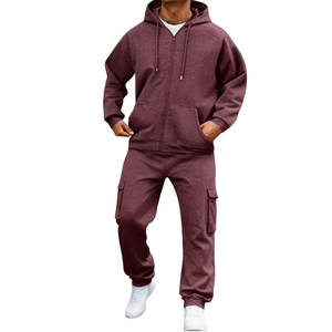 Ensemble de survêtement pour homme avec logo personnalisé, couleurs unies, jogging, streetwear, écologique, respirant, décontracté, confortable, 100% coton - Product Image 6