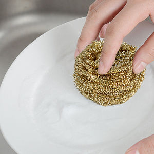 Губка для чистки кастрюль золотого цвета, кухонная щетка для чистки на спирали, скребок для кастрюль из нержавеющей стали - Product Image 6