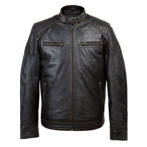 Veste en cuir PU pour homme de haute qualité, fabrication soignée, chaude, personnalisée, avec logo sur le devant, respirante, lavable - Product Image 1