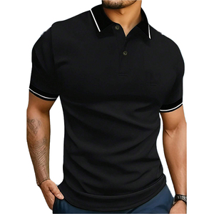 Chemises polo en tissu de coton respirant, chemises polo décontractées pour hommes, port quotidien, chemises polo pour hommes, vêtements décontractés légers, chemises polo - Product Image 3