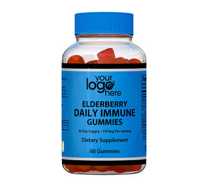 Suministro directo a granel de fábrica Venta caliente EE. UU. Hecho OEM Etiqueta privada Natural Saúco Gummy Candy Suplemento dietético 60ct Alto - Product Image 1