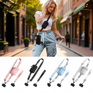 Correa ajustable para teléfono móvil con monedero con cremallera, bolsa para monedas, cordón para colgar el teléfono, cadena para llevar cruzada al cuerpo. - Product Image 2