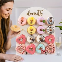 Support de présentation en bois pour beignets, idéal pour les décorations de baby shower, les mariages et les anniversaires