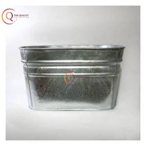 Cubo de hielo galvanizado de forma cuadrada de Metal moderno elegante de alta calidad con barra de gran tamaño Cubo de hielo de cerveza de champán hecho a mano - Product Image 2