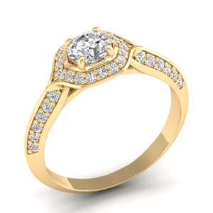 Reyes แหวนเพชรโมอิสสีเงินสเตอริง925วงแหวนรอบตัดเพชรโมอิส0.8ct สีเหลืองทอง14K ขายร้อน - Product Image 2