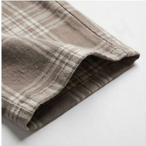 Pantalons pour hommes sur mesure OEM ODM, pantalons en flanelle à carreaux tendance, pantalons décontractés, streetwear, design à carreaux élégant, coton confortable - Product Image 6