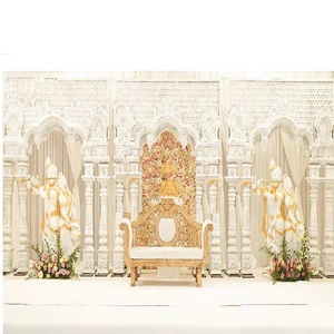 Radha Krishna thème gujarati scène de mariage thème hindou scène de mariage thème or blanc scène de mariage - Product Image 1