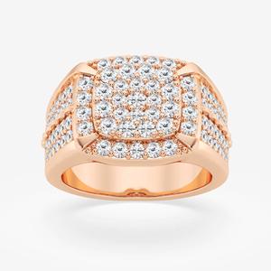 แหวนฮิปฮอปสำหรับผู้ชายประดับเพชรทรงกลม VVS Moissanite S925สีเงิน - Product Image 6