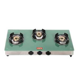 Cuisinière à gaz en acier inoxydable à 3 brûleurs Source d'alimentation manuelle Installation intégrée Table en verre aluminium céramique pour hôtel domestique - Product Image 1