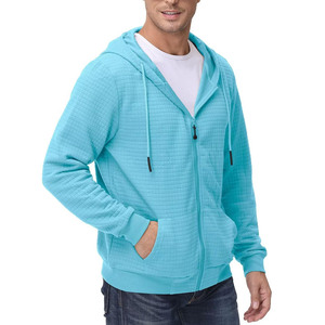 Haute qualité 100% coton pleine fermeture éclair à capuche personnalisé surdimensionné bouffée impression brodé Logo hommes basiques coton mélangé polaire à capuche - Product Image 2