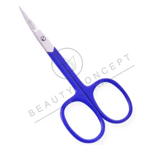 Blue Color Handle Stainless Steel Manicure Pedicure Product Cuticle Stakel Scissors By Beauty Concept International