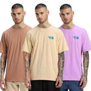 Camiseta de peso pesado de algodón 100% de alta calidad con logotipo de impresión personalizado Boxy Fit camiseta en blanco camiseta de gran tamaño para hombre - Product Image 1