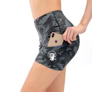 Cintura alta Carry Nude Buttock Scrunch Booty Butt Bike Shorts Leggings Black Gym Shorts para mujer Bolsa Impermeable Fitness Print - Product Image 2