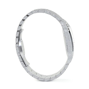 Montre en acier inoxydable avec mouvement à quartz et moissanite de couleur D VVS, accents de moissanite brillants, cadran en verre - Personnalisée pour Legacy - Product Image 4