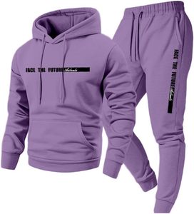 Ensemble de survêtement unisexe d'hiver, streetwear, à capuche, avec cordon de serrage, respirant, léger, imprimé, 100% coton - Product Image 2