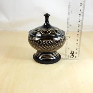 Quemador de incienso con pantalla de carbón de latón más vendido, quemador de incienso con fragancia de Metal, quemador de incienso negro de latón de estilo árabe con tapa - Product Image 6
